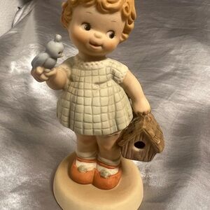 Charming Figurine with Bird and Birdhouse